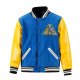 Blue & Yellow Corduroy Baseball Jacket with Triangle Embroidery